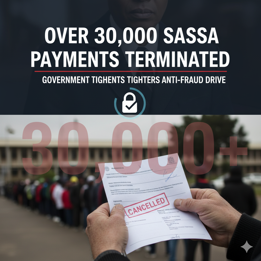 Grants and Governance: Over 30,000 SASSA Payments Terminated as Government Tightens Anti-Fraud Drive