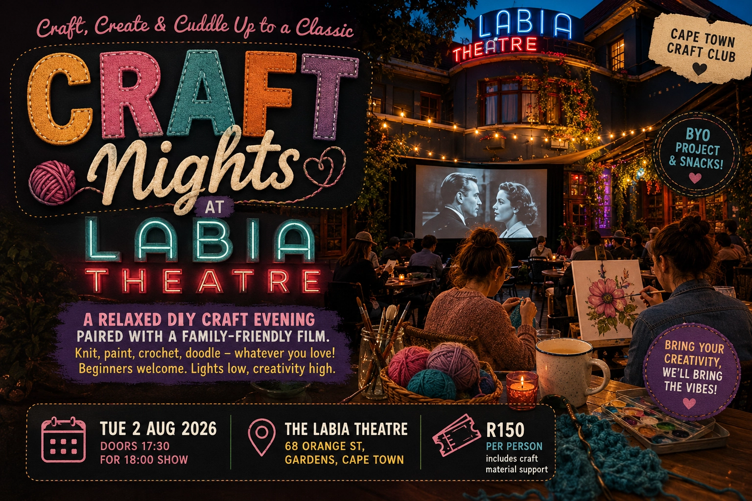 Craft Nights at Labia Theatre