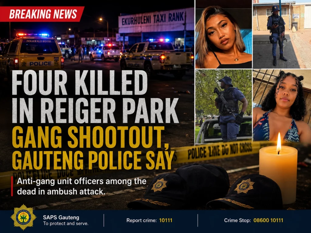 Four Killed in Reiger Park Gang Shootout, Gauteng Police Say