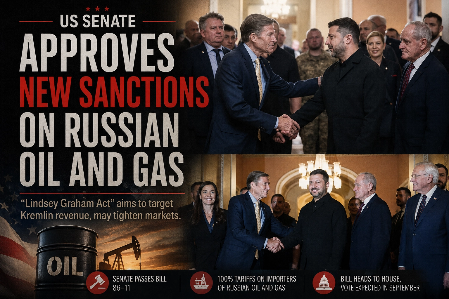 US Senate Approves New Sanctions on Russian Oil and Gas