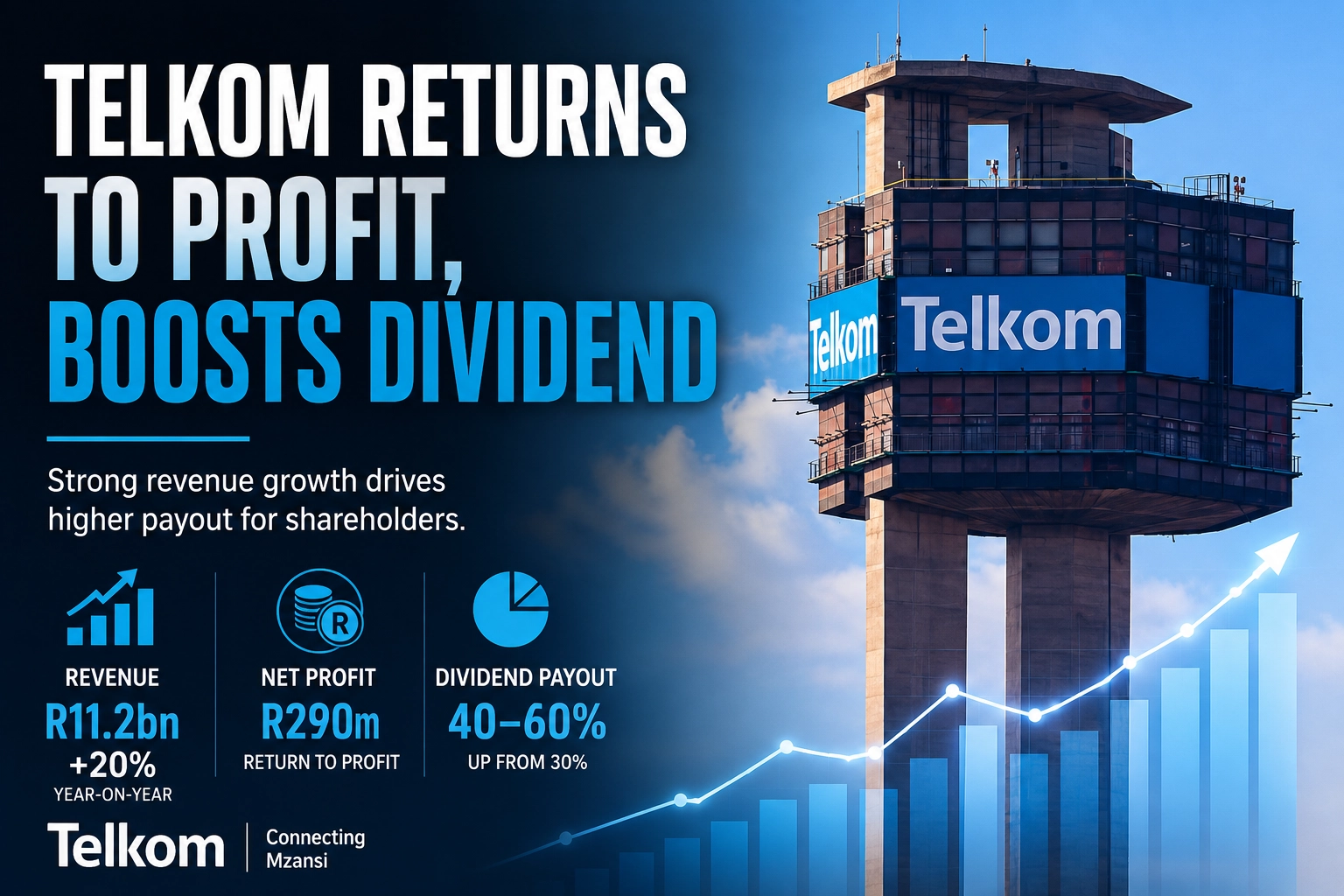 TELKOM RETURNS TO PROFIT, BOOSTS DIVIDEND ON STRONGER REVENUE