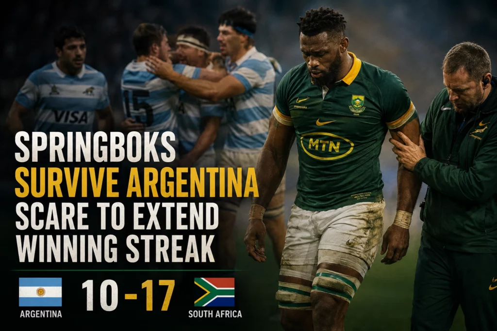 Springboks survive Argentina scare to extend winning streak