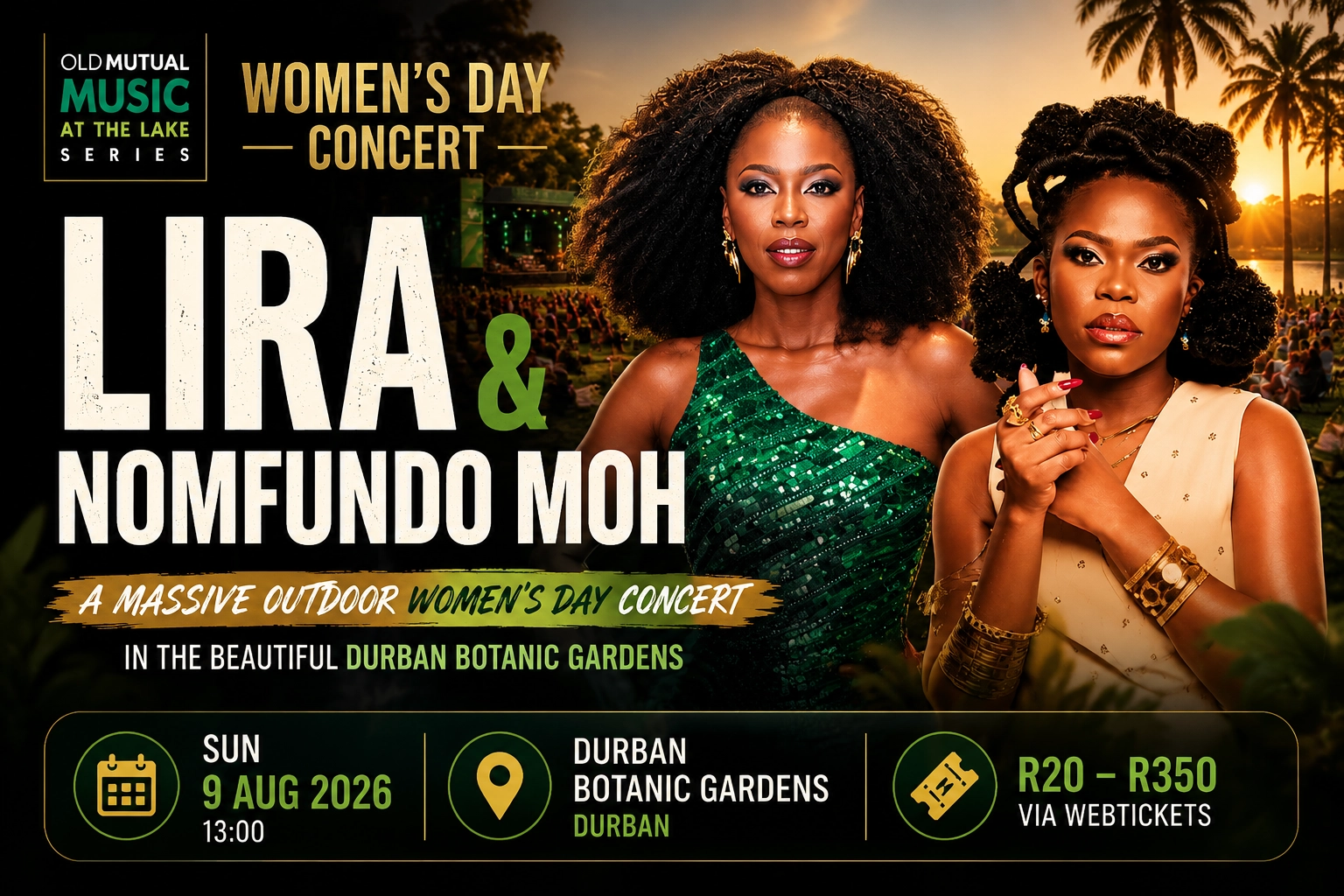Old Mutual Music at the Lake Series – Lira, Nomfundo Moh, and DJ Sbu (Women's Day Concert)
